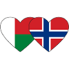 Madagascar Norway Heart Flag