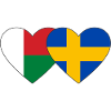 Madagascar Sweden Heart Flag