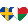 Sweden Madagascar Heart Flag