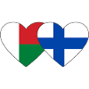 Madagascar Finland Heart Flag