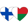 Finland Madagascar Heart Flag