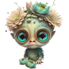 Cute alien with flowers