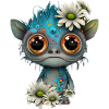 Cute alien with daisies