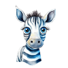 Zoo d’aquarelle Zebra