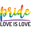 LGBTQ+ Pride. Love is Love.