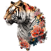 Tigre aux fleurs