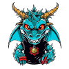 Dragon design with mystical scenery