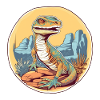 Dinosaurier im Wüstenpanorama