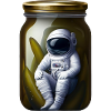Astronaut im Gurkenglas