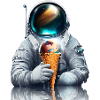 Waffle Ice Cream Astronaut
