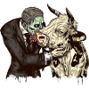 Gentlemen zombie kisses cow