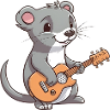 Cute mongoose playing guitar