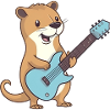 Cute mongoose playing guitar