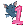 1 an - Inscription - Motif chauve-souris