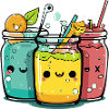 Kawaii fruit juices