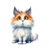Norsk skogkatt akvarell tegning