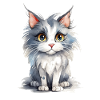 Acquerelli del gatto della foresta norvegese
