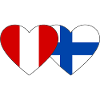 Peru Finland Heart Flag