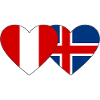 Peru Iceland Heart Flag