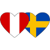 Peru Sweden Heart Flag
