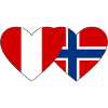 Peru Norway Heart Flag