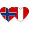 Norway Peru Heart Flag