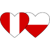 Peru Poland Heart Flag