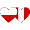 Poland Peru Heart Flag