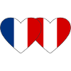 France Peru Heart Flag