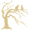 Dead tree with 2 cats silhouette