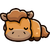 Cute horse sleeps