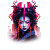 Cyberpunk Geisha: Futuristic Japan