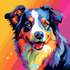 Australian Shepherd Pop Art