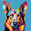German Shepherd Pop Art