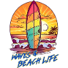 Surfing into the sunset