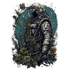 Astronaut overgrown with plants - Surreal