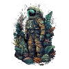 Astronaut overgrown with plants - Surreal