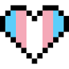 Transgender Pride Pixel Art Heart