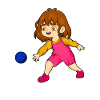 Girl playing Bocce Ball