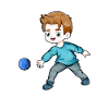 Boy playing Bocce Ball
