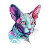 Bunte Sphynx-Katze