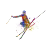 Aquarell-Skifahrer