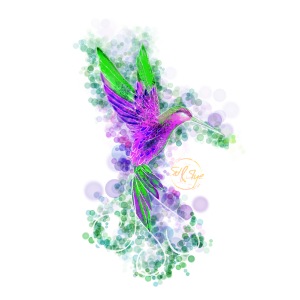 Wunderschönes Kolibri Design Blau Grün Leuchtend