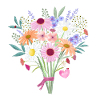 Bouquet with heart, customizable.