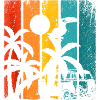 Retro Palm Trees Beach Summer