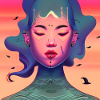 Abstract Face Woman Girl Art