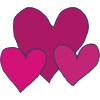Hearts pink
