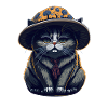 Chubby Cat with Mushroom Hat