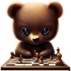 Bear playing chess