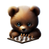 Bear playing chess